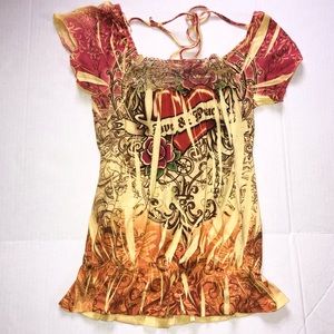 FANG Sz. Small Tattoo Y2K Short Sleeve Shirt